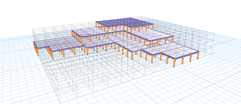 Figura 7. Diseño de edificio de oficinas en concreto armado en CSI ETABS