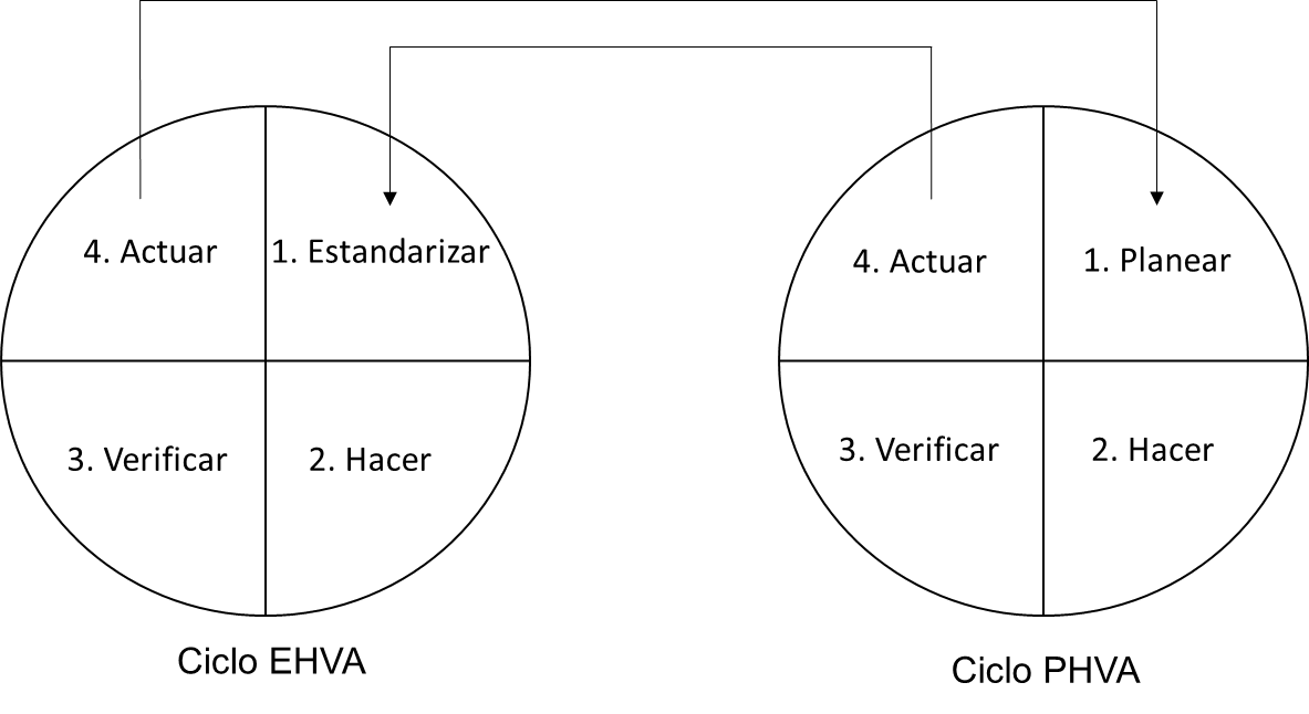 Figura 1. Correlación Ciclo PHVA – EHVA
